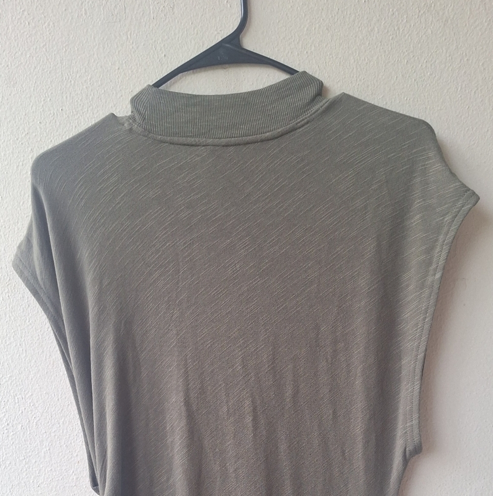Daily Practice By Anthropologie Mock Neck Olive Women's Dress Size L - Picture 9 of 12